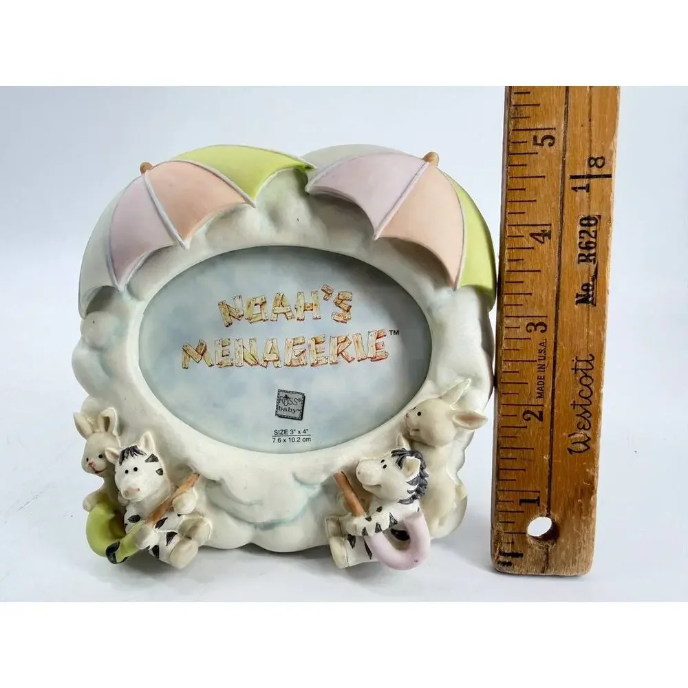 Russ Baby Noah's Menagerie Ark Handpainted Photo Frame 3x4 Resin NIB 24329